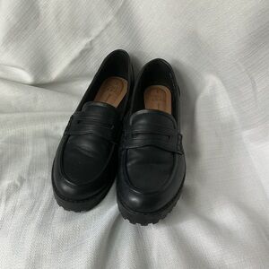 Black Men's Leather Penny Loafers
